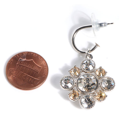 Chanel Crystal CC Dangle Earrings Silver 2 of 4