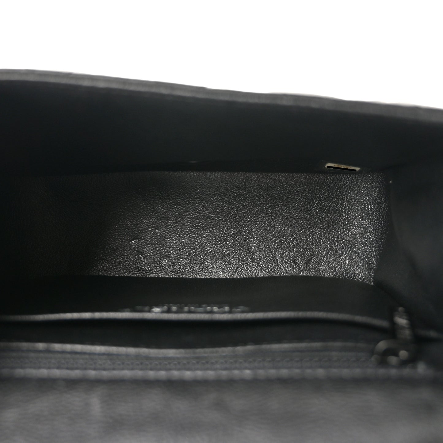 Crumpled Calfskin Quilted Mini Square Flap So Black