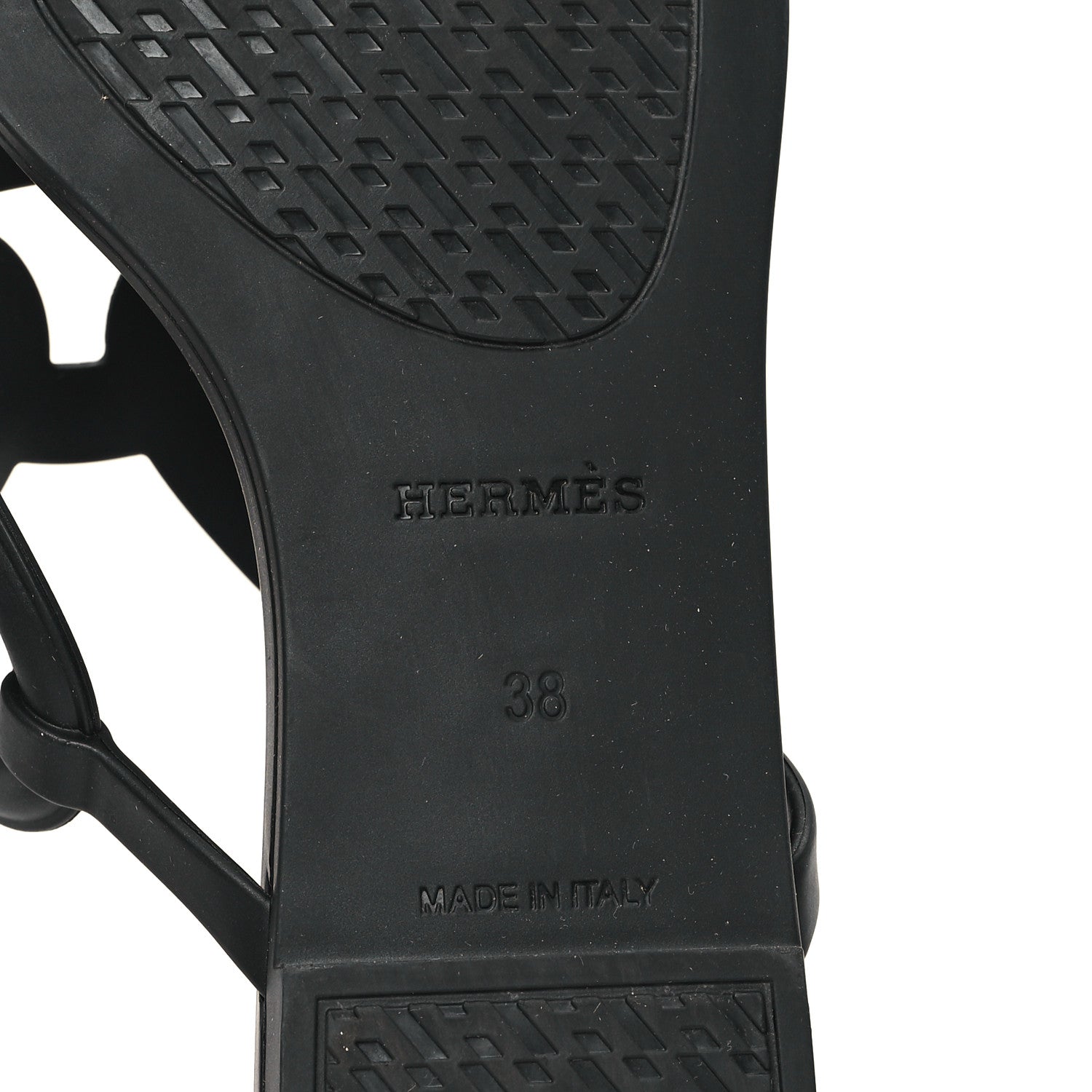 Hermes Rubber Womens Egerie Sandals 38 Black 7 of 10