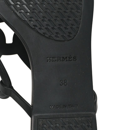 Hermes Rubber Womens Egerie Sandals 38 Black 7 of 10