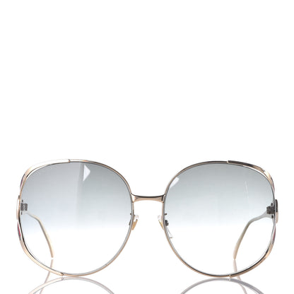 Gucci Metal Oversized Round Frame GG0225S Sunglasses Gold 3 of 9