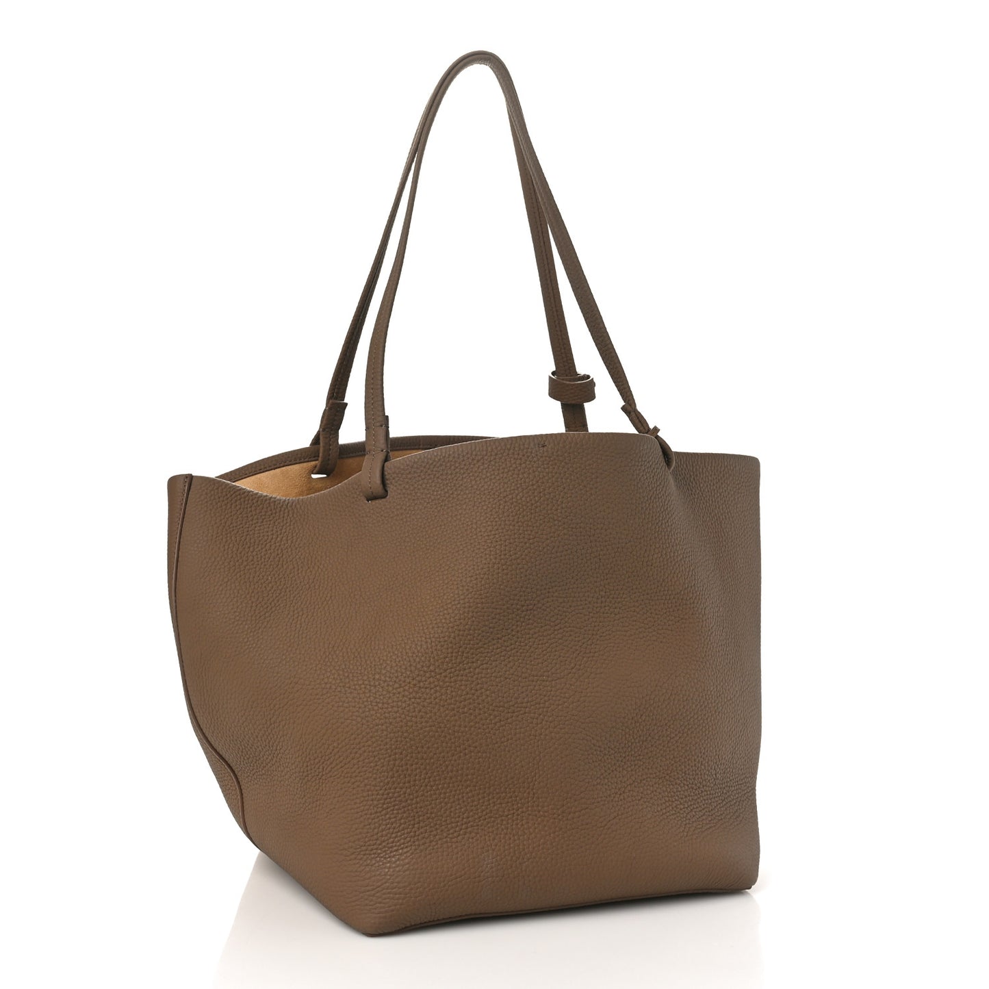 THE ROW Grained Calfskin Park Tote Three Dark Taupe
