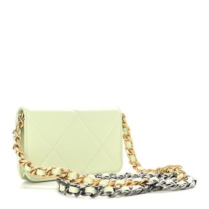 Chanel Lambskin Quilted Chanel 19 Clutch With Chain Light Green 3 of 10