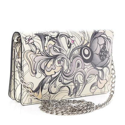 Prada X JAMES JEAN Glace Calfskin Rabbit Print Wallet On Chain Opaline 3 of 9