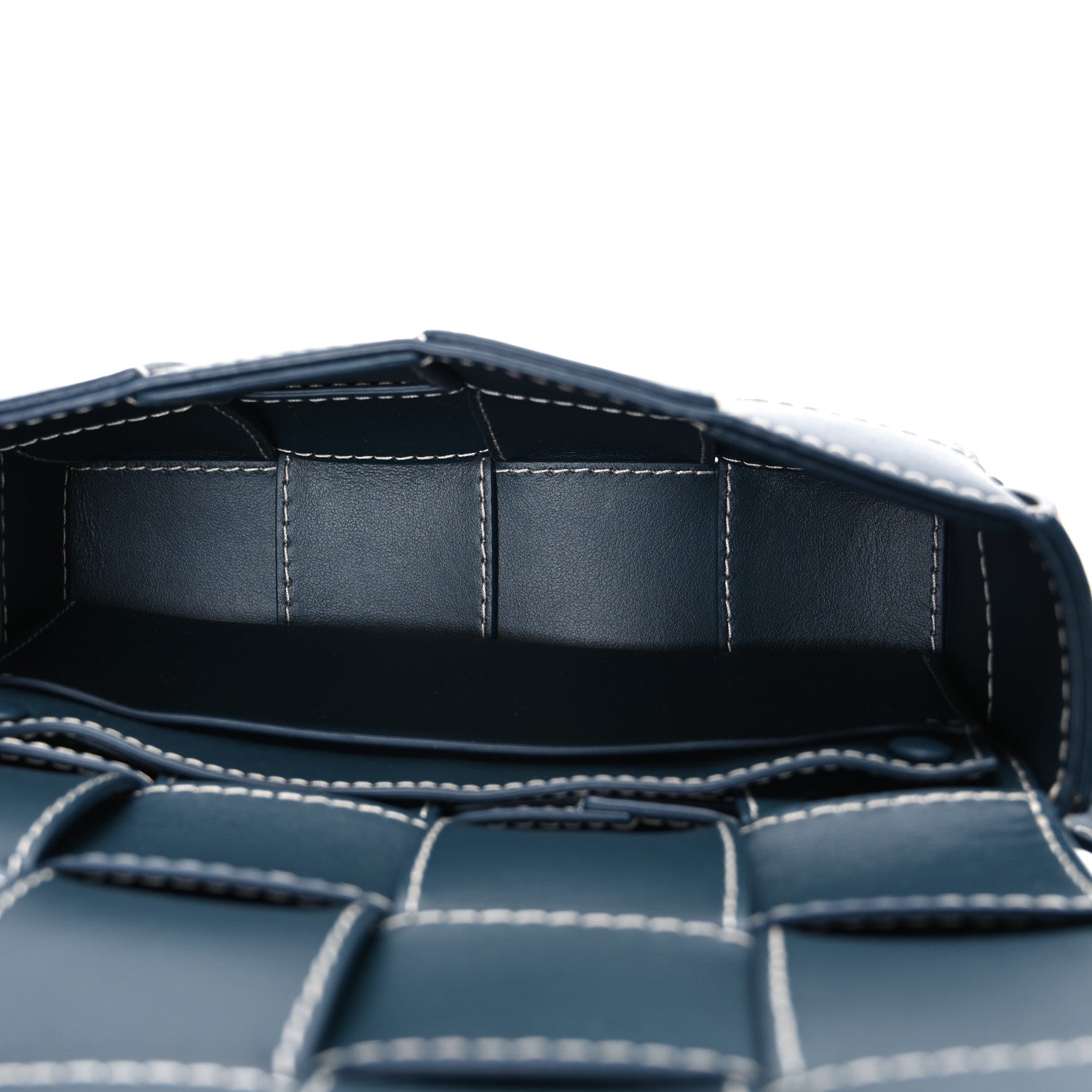 Bottega Veneta Lambskin Maxi Intrecciato Urban Stitch Mini Cassette Belt Bag Deep Blue 5 of 11