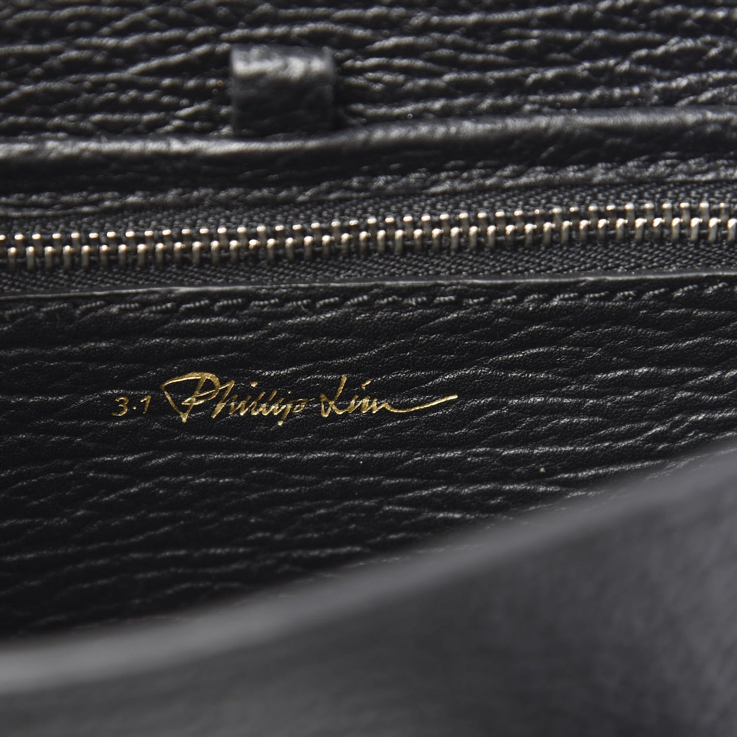 3.1 Textured Calfskin Mini Whipstitch Pashli Satchel Black