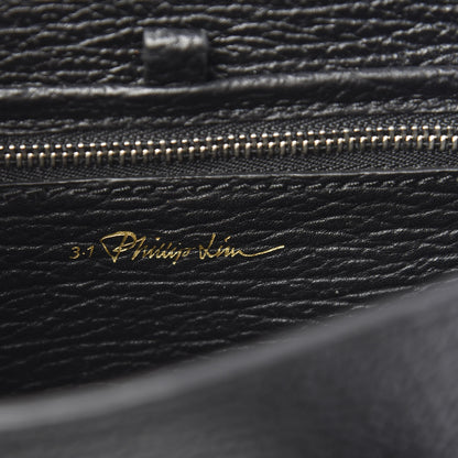 3.1 Phillip Lim 3.1 Textured Calfskin Mini Whipstitch Pashli Satchel Black 5 of 9