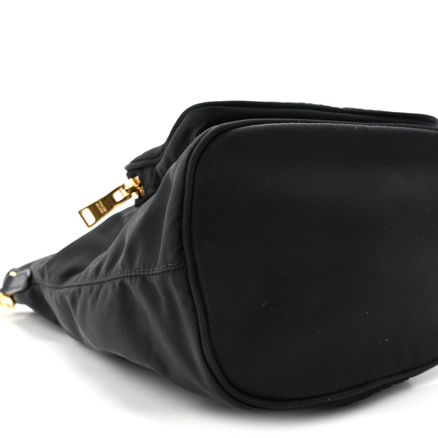 Prada Saffiano Tessuto Nylon Mini Bucket Crossbody Bag Black 8 of 9