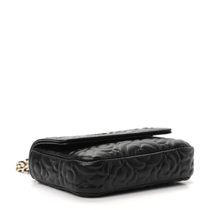 Chanel Lambskin Camellia Embossed Chain Belt Bag Black 4 of 11