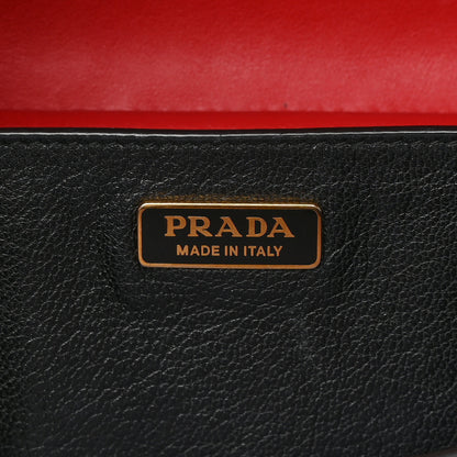 Prada City Calfskin Saffiano Cahier Bag Fuoco Black 6 of 17