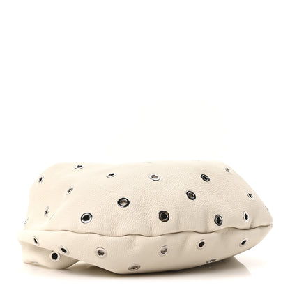 Khaite Pebbled Calfskin Grommet Medium Olivia Hobo Dark Ivory 4 of 9