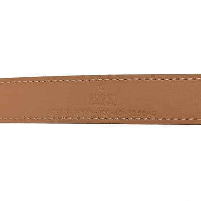 Gucci Azalea Calfskin Enamel Monochrome Double G 20mm Belt 100 40 Camelia 5 of 5