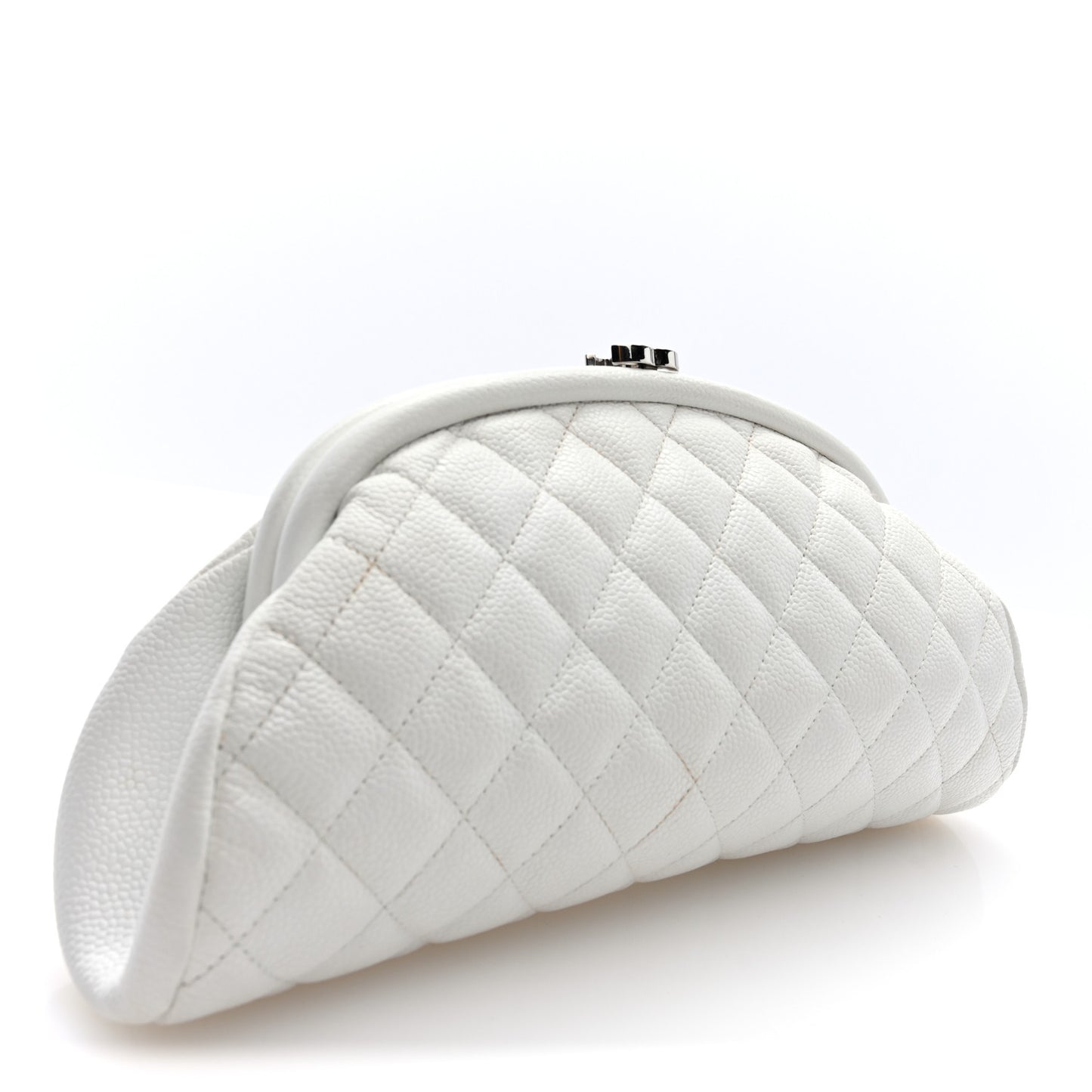 Caviar Quilted Timeless Clutch White
