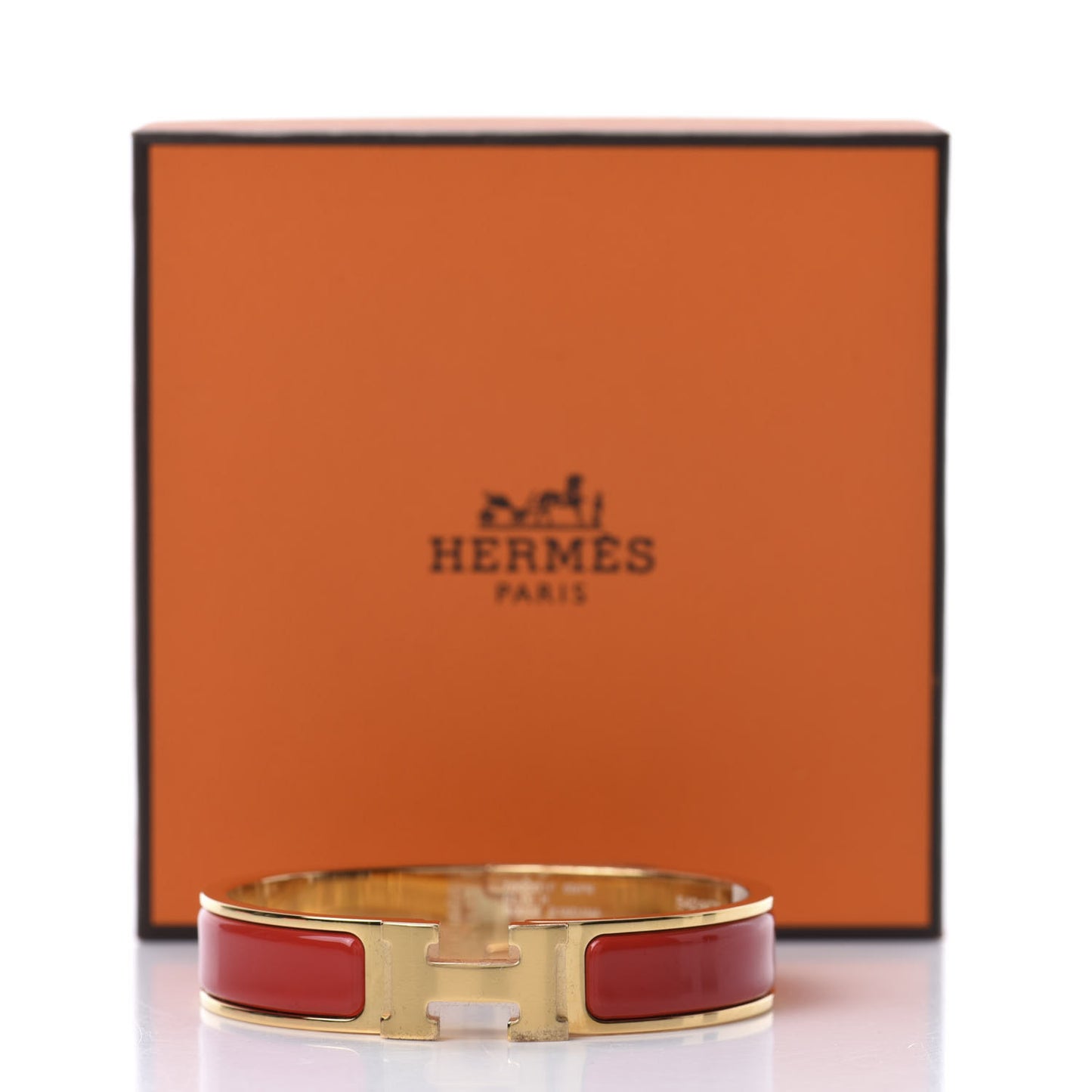 Enamel Narrow Clic Clac H Bracelet PM Rouge Bandana