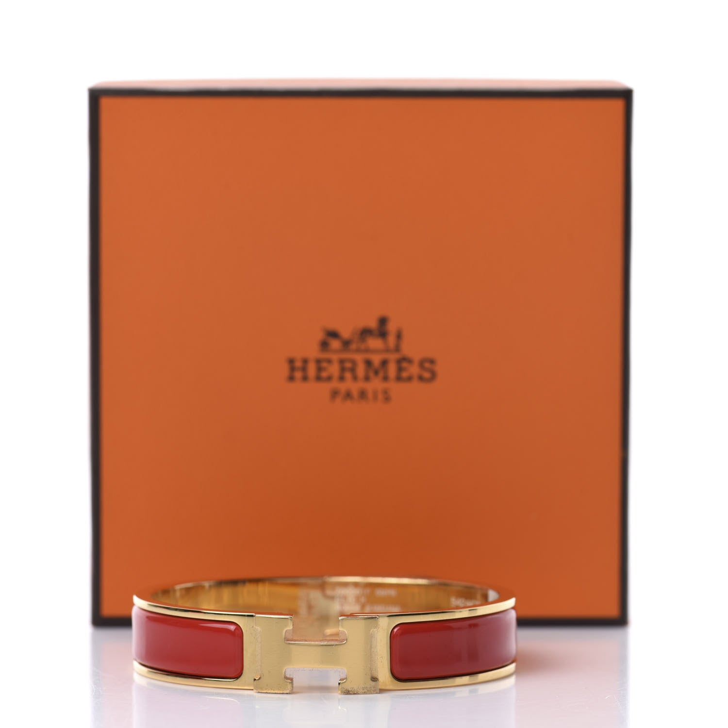 Hermes Enamel Narrow Clic Clac H Bracelet PM Rouge Bandana 5 of 5