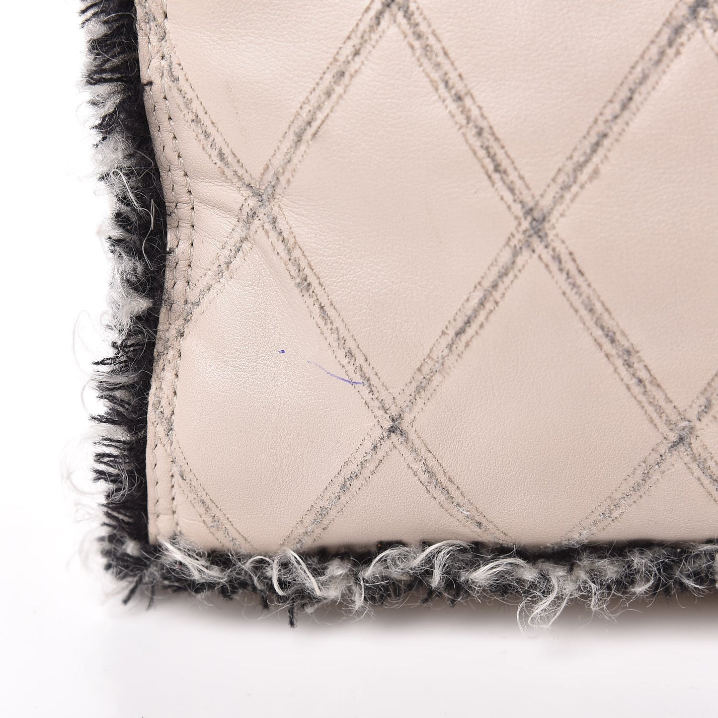 Tweed Calfskin Tweedy Shopping Tote Beige