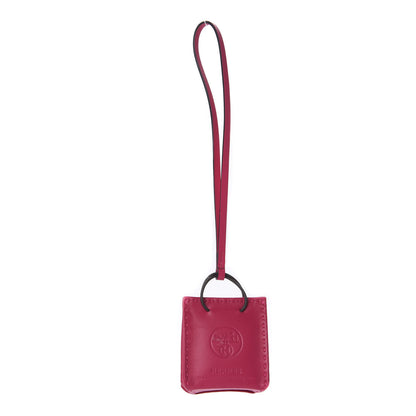 Hermes Milo Lambskin Swift Shopping Bag Charm Rose Mexico 1 of 4