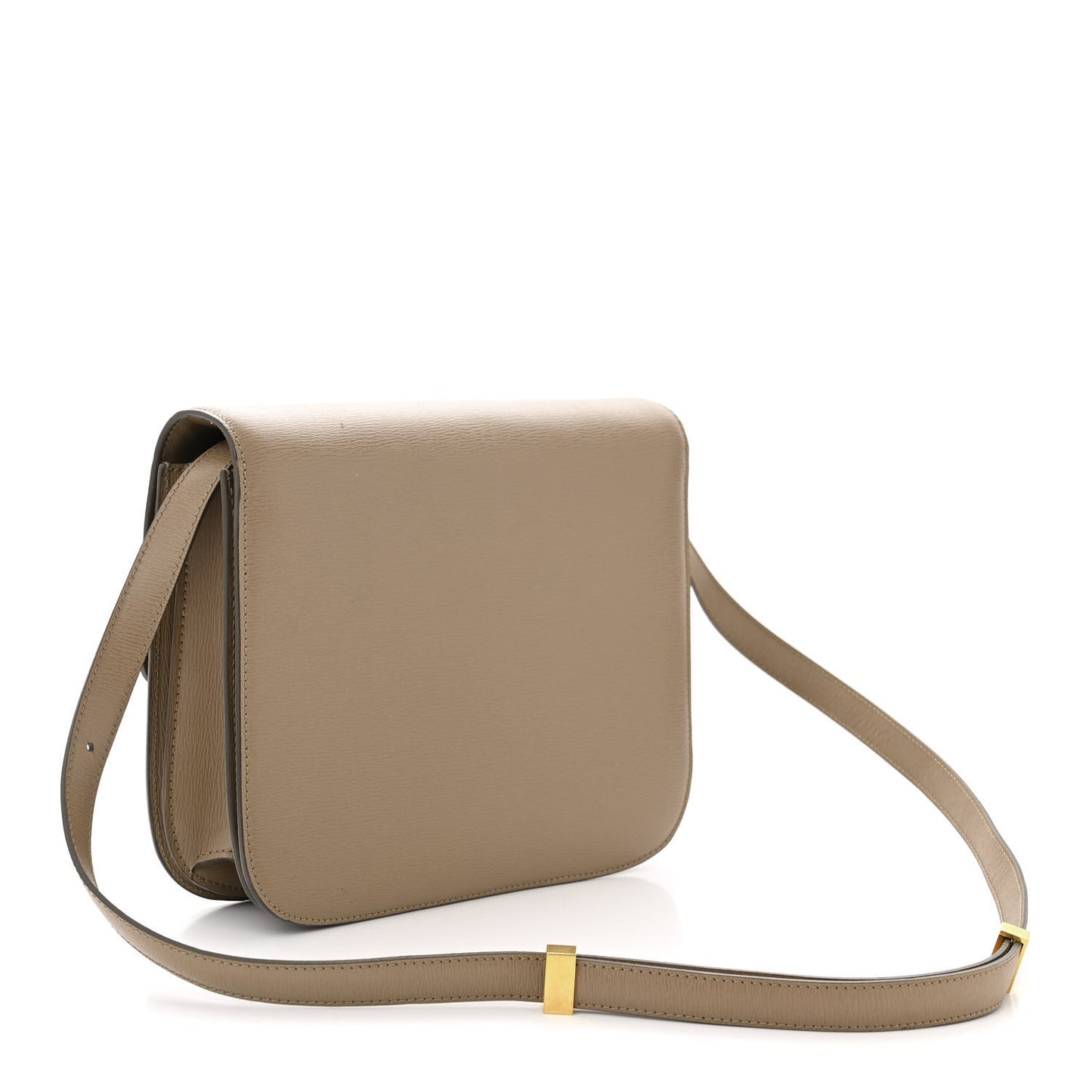 Liege Calfskin Medium Classic Box Flap Bag Taupe