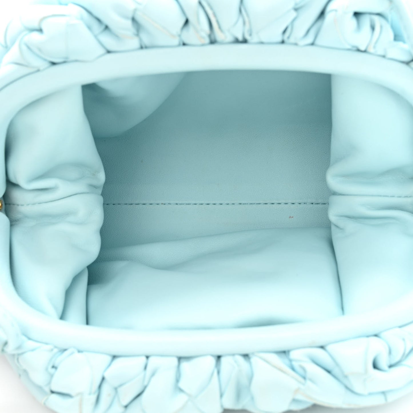 Nappa Intrecciato The Mini Pouch Topazio Silver