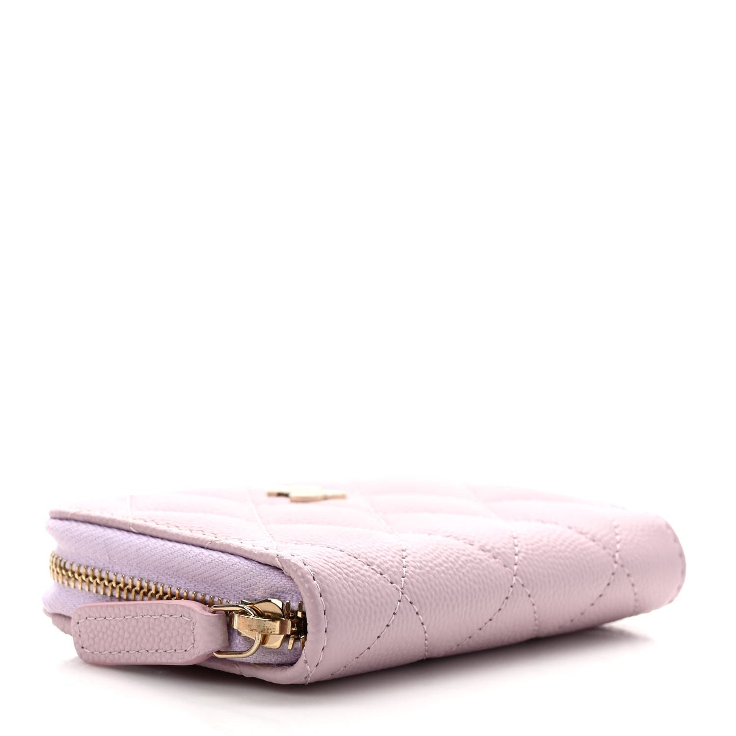 Caviar Quilted Zip Coin Purse Light Pink