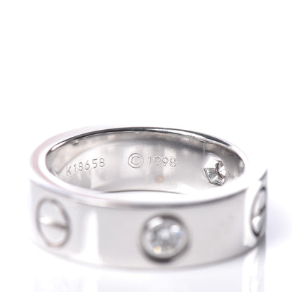 Cartier 18K White Gold 3 Diamond 5.5mm LOVE Ring 49 4.75 7 of 7