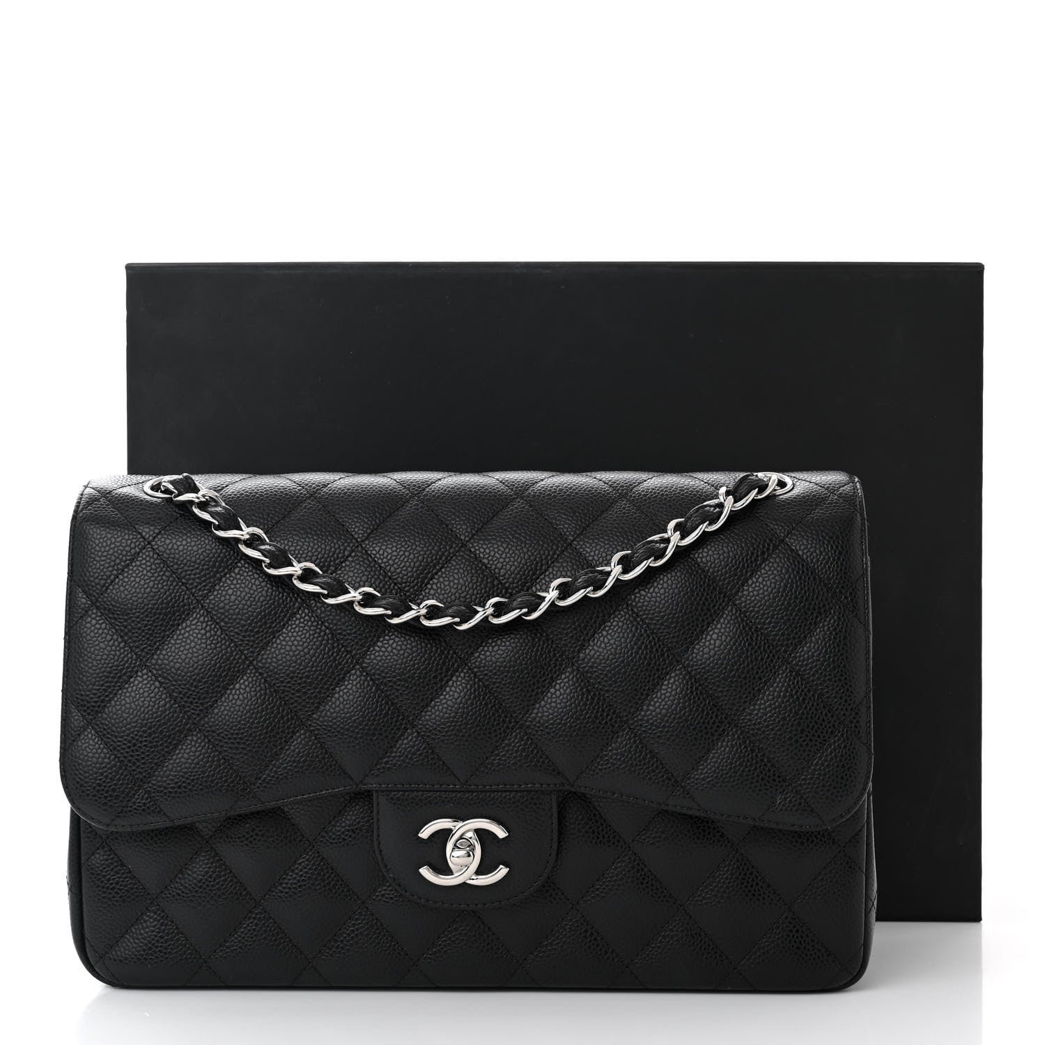 Chanel Caviar Quilted Jumbo Double Flap Black 11 of 11