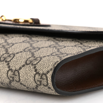 Gucci GG Supreme Monogram Azalea Calfskin Web Small Horsebit 1955 Crossbody Bag Beige Ebony Brown Sugar 10 of 11