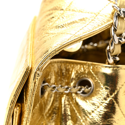 Chanel Metallic Aged Calfskin Quilted Small Chanel 25 Handbag Gold 11 of 15