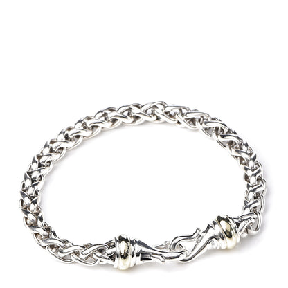 David Yurman Sterling Silver 14K Yellow Gold 6mm Wheat Chain Bracelet 1 of 4