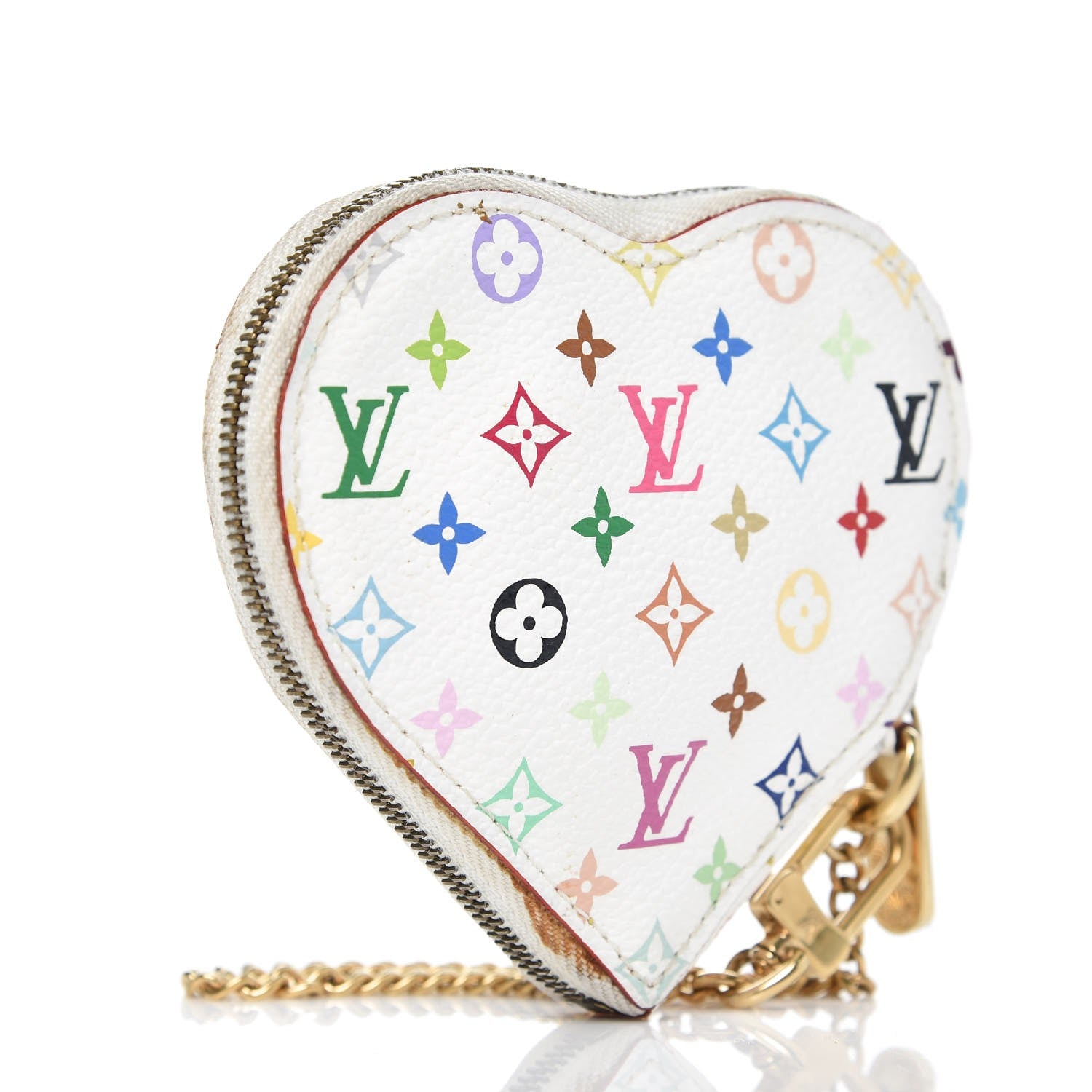 Louis Vuitton Monogram Multicolor Coeur Heart Coin Purse White 3 of 9