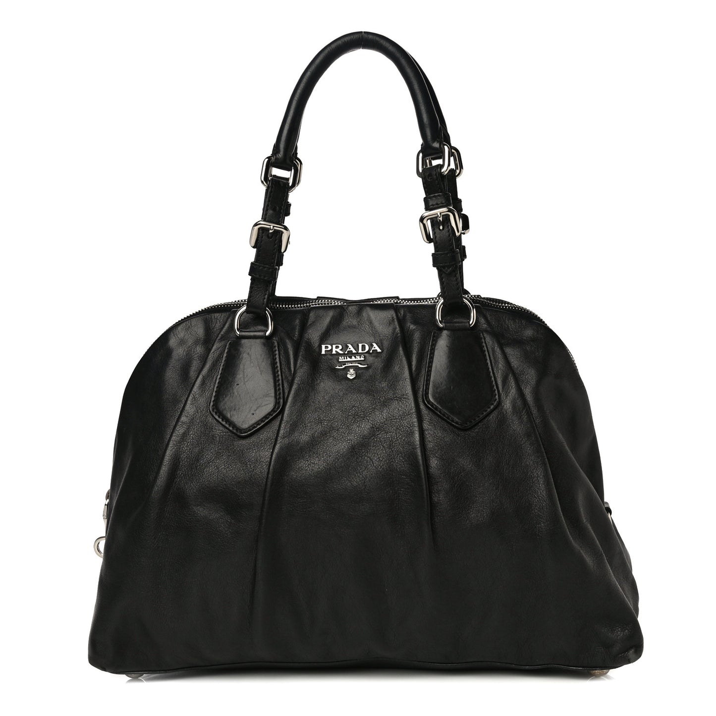 Soft Calf Pleated Tote Black