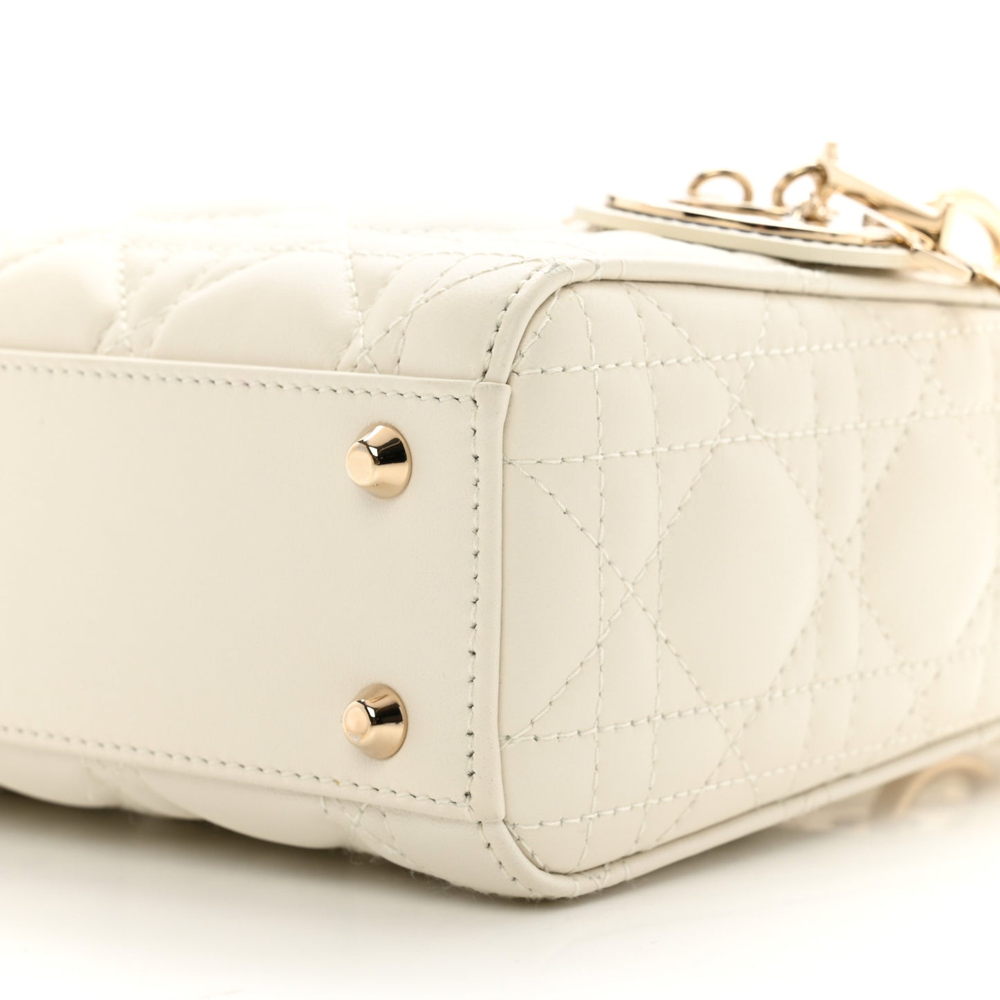Lambskin Cannage Mini Lady Dior White