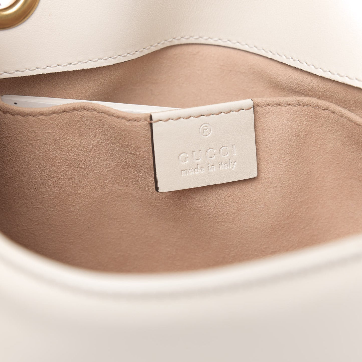 Calfskin Matelasse Mini GG Marmont Shoulder Bag White