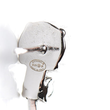 Chanel Crystal CC Star Dangle Earrings Silver 4 of 4