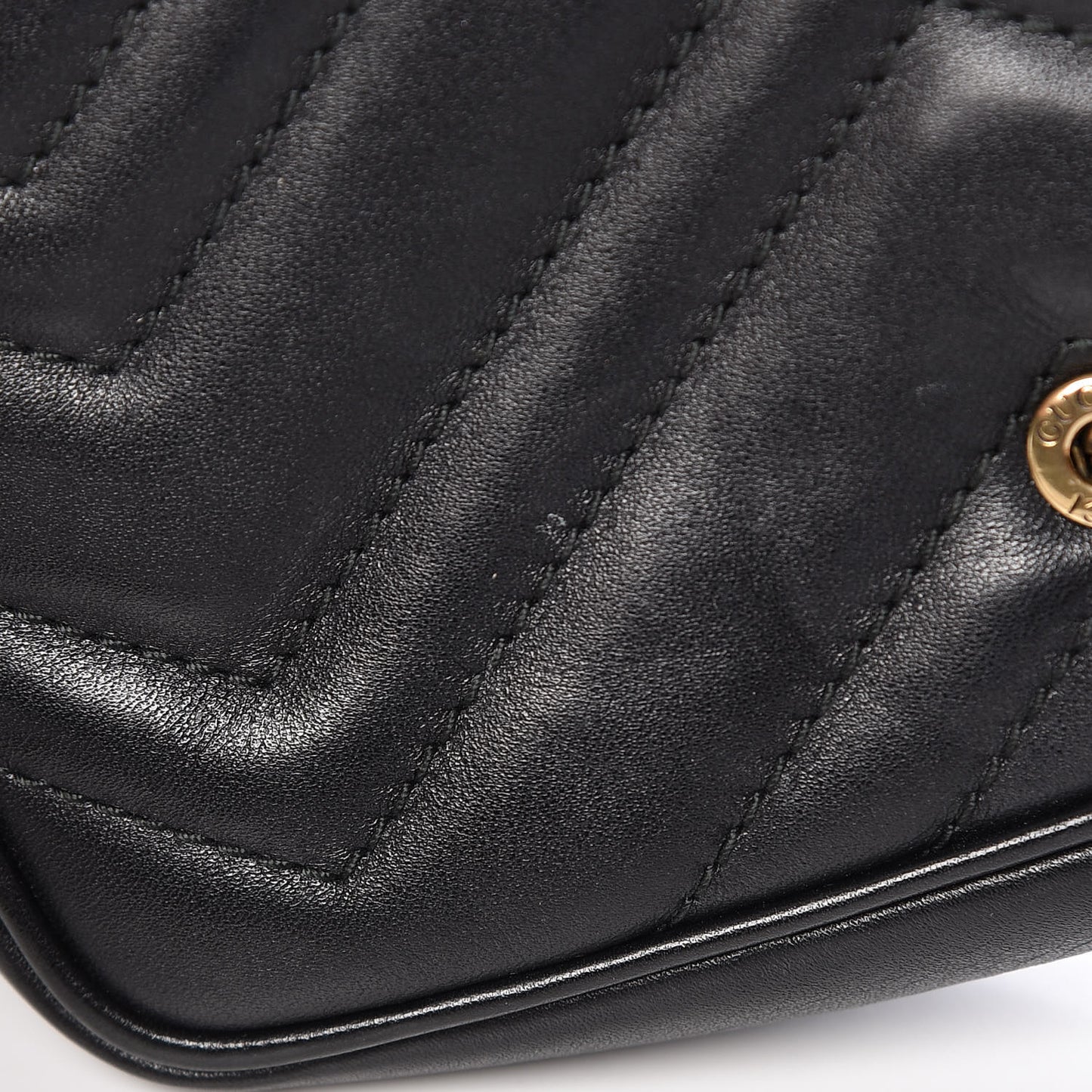 Calfskin Matelasse Super Mini GG Marmont Shoulder Bag Black
