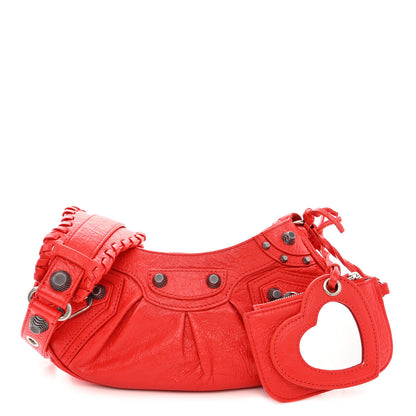 Balenciaga Agneau Arena Le Cagole Shoulder Bag XS Tomato Red 1 of 10