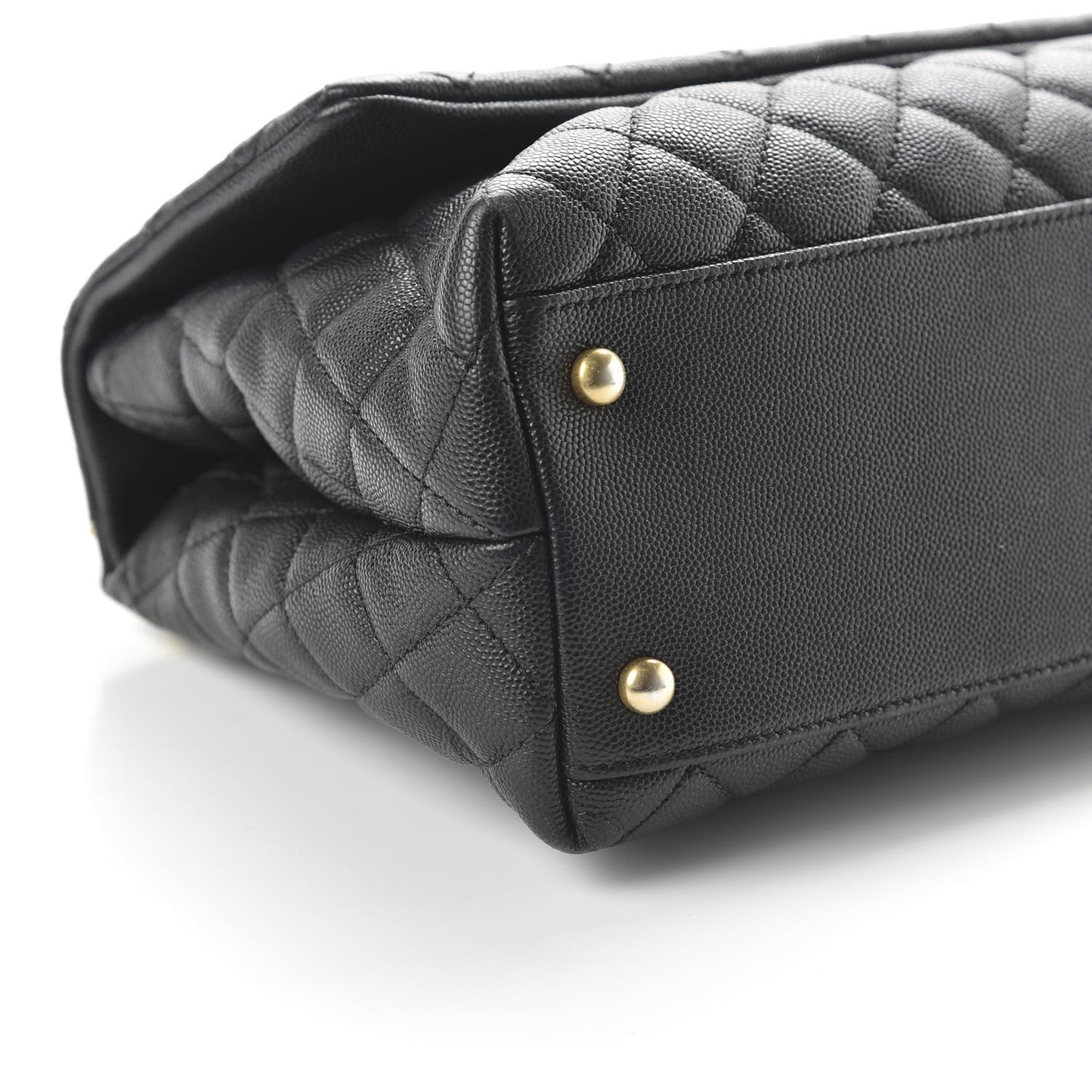 Caviar Quilted Small Coco Handle Flap Black