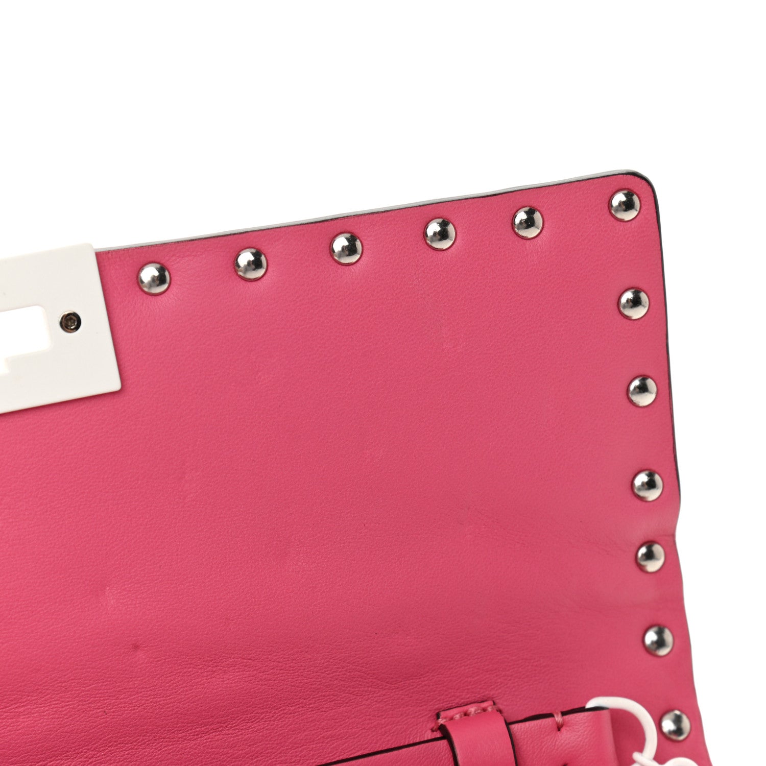 Valentino Garavani Lambskin Free Rockstud Spike Wallet On Chain Shadow Pink 11 of 11