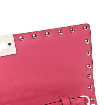 Valentino Garavani Lambskin Free Rockstud Spike Wallet On Chain Shadow Pink 11 of 11