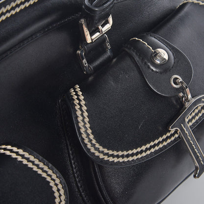 Christian Dior Calfskin Frame Satchel Black 9 of 12