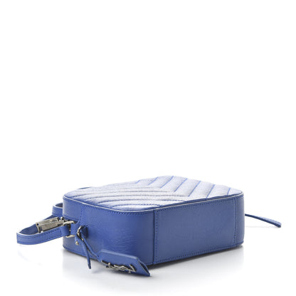 Saint Laurent Sheepskin Chevron Small Camera Bag Royal Blue 4 of 10