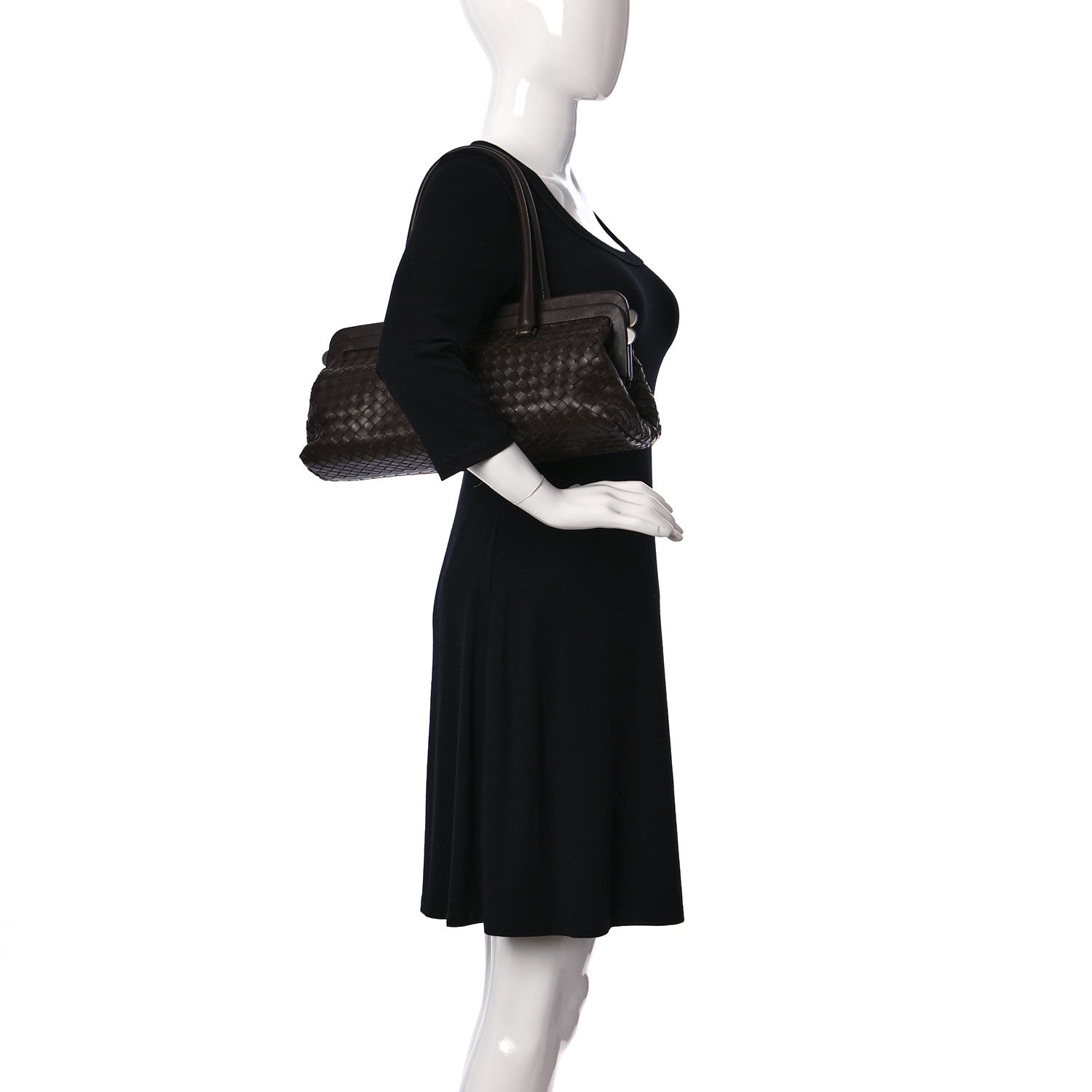 Bottega Veneta Nappa Intrecciato Frame Shoulder Bag Ebano 2 of 21
