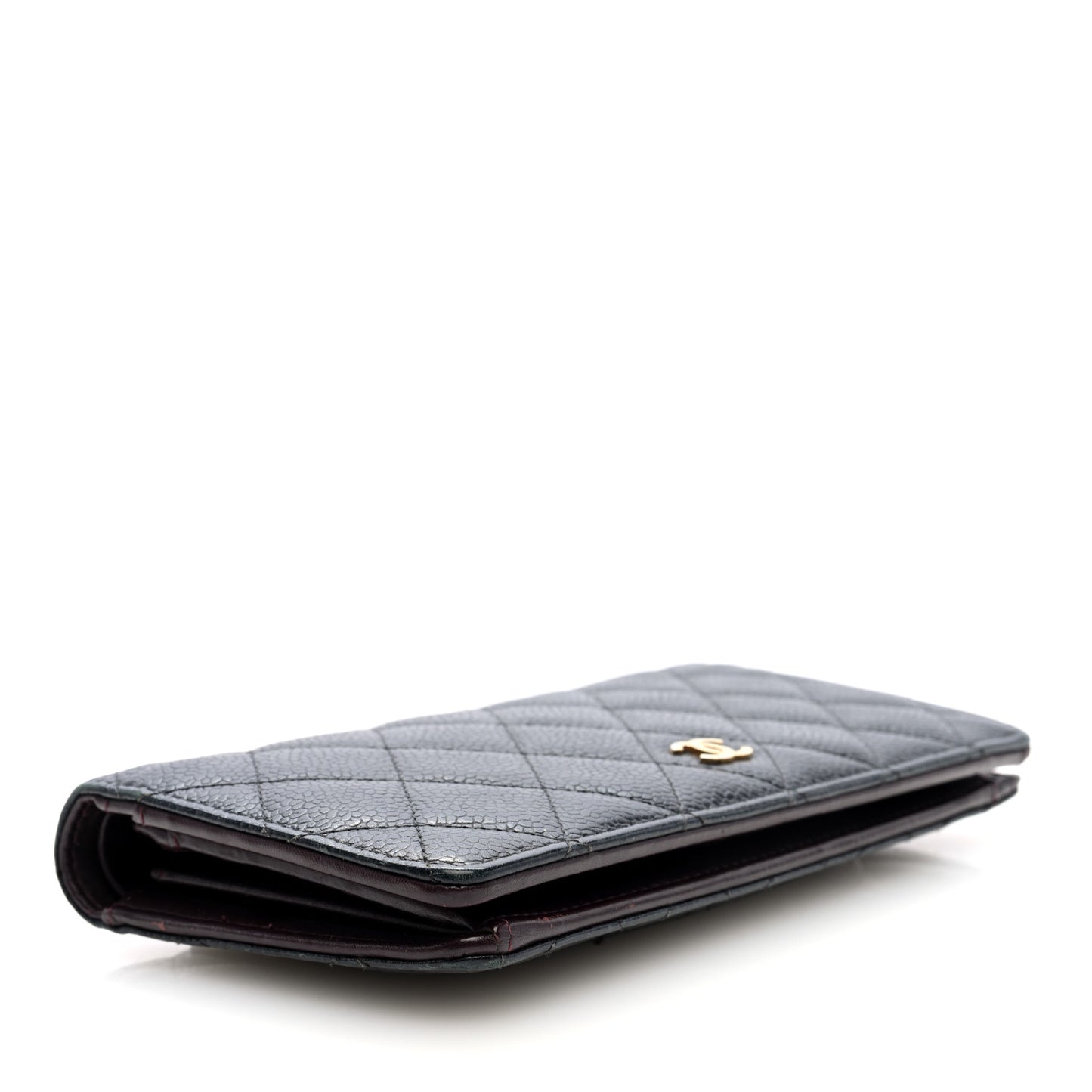 Caviar Quilted Yen Wallet Black