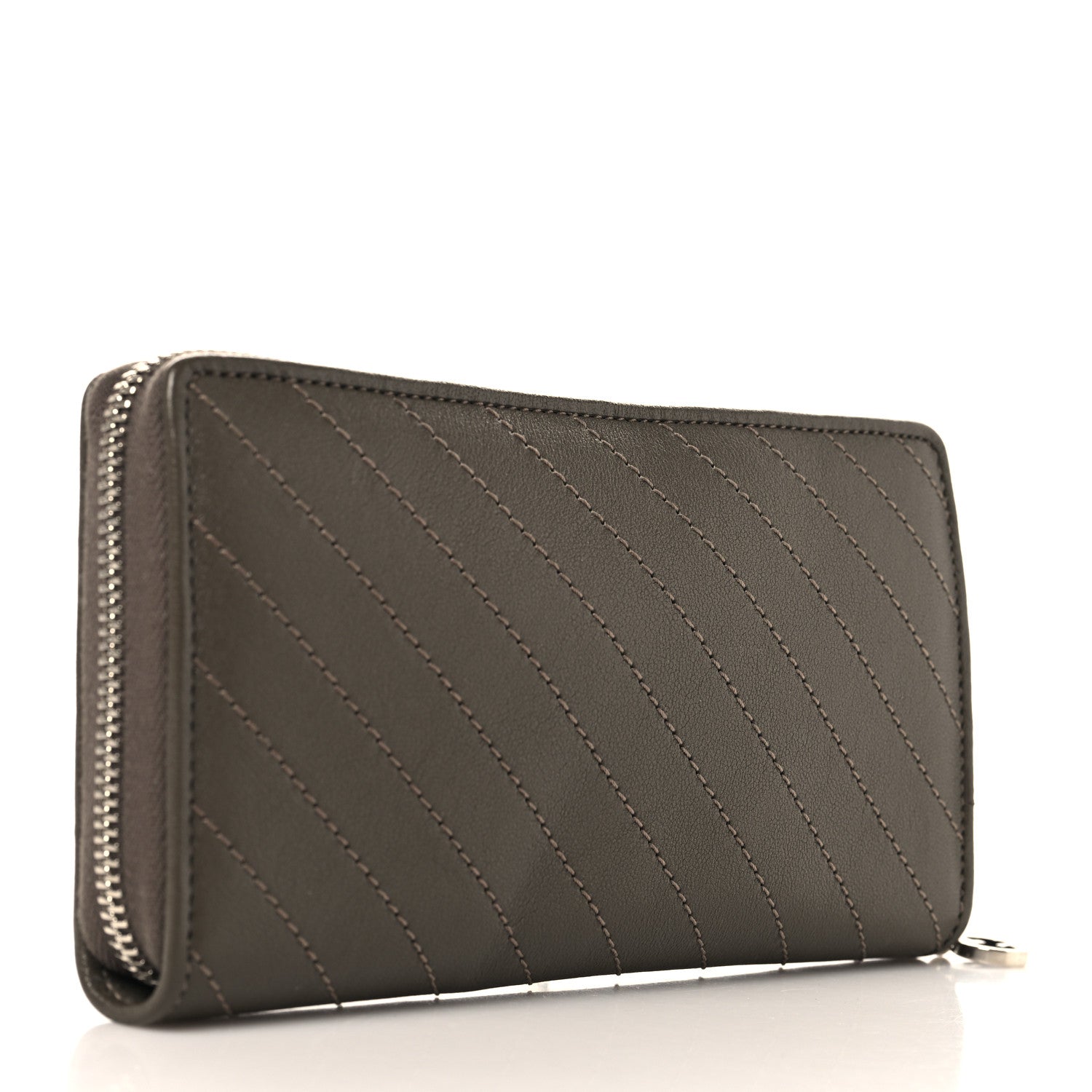 Gucci Sakai Be Green Calfskin Diagonal Stitched Blondie Zip Wallet Cuir 3 of 7