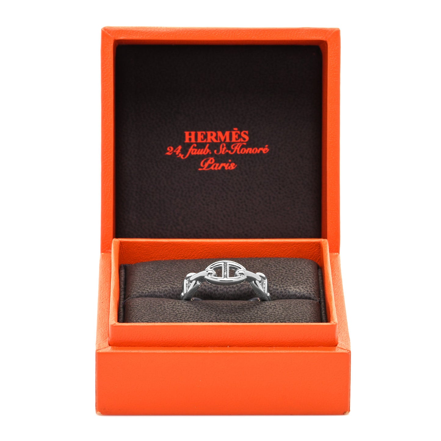 Sterling Silver PM Chaine d'Ancre Enchainee Band Ring 58 8.25