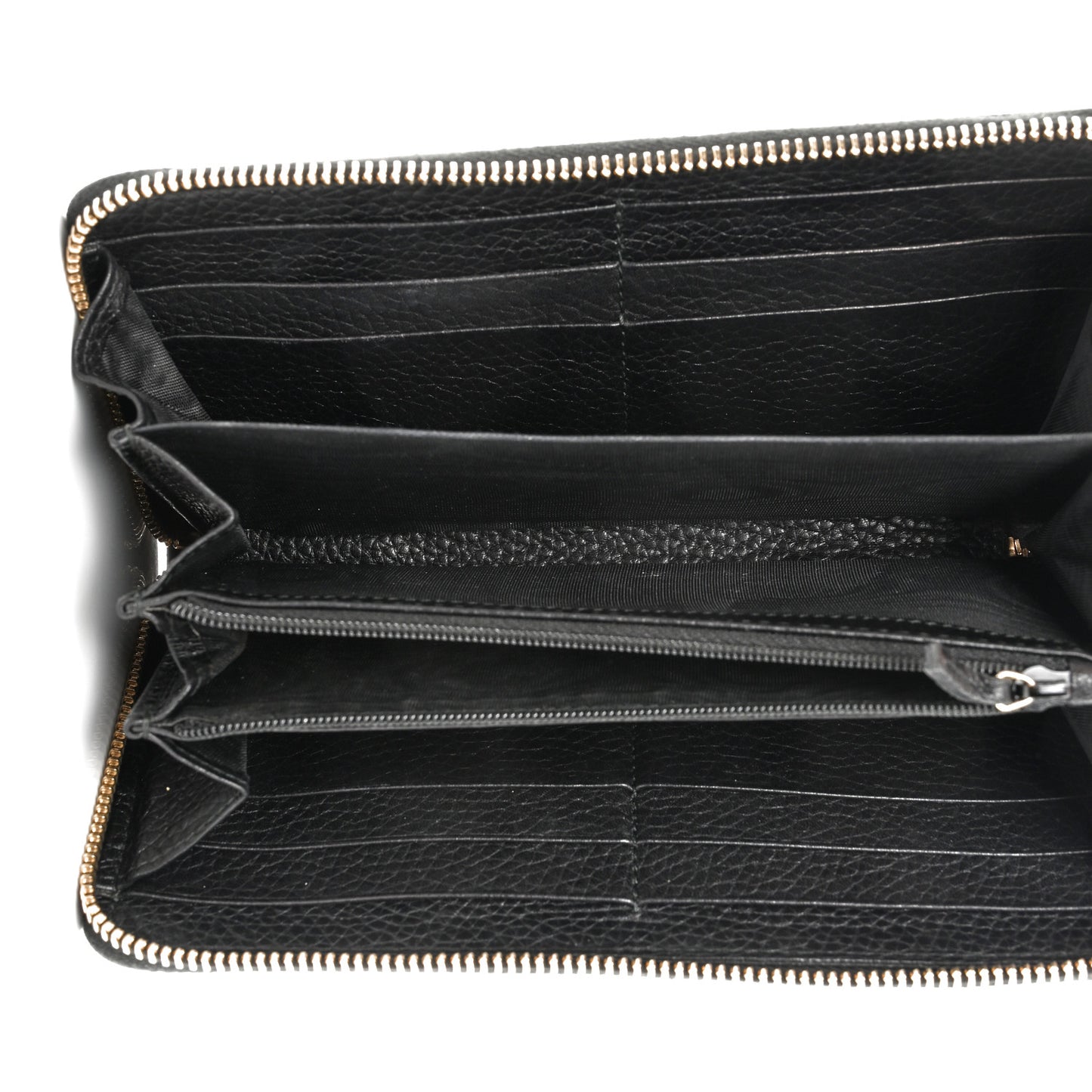 Pebbled Calfskin Soho Zip Around Wallet Black