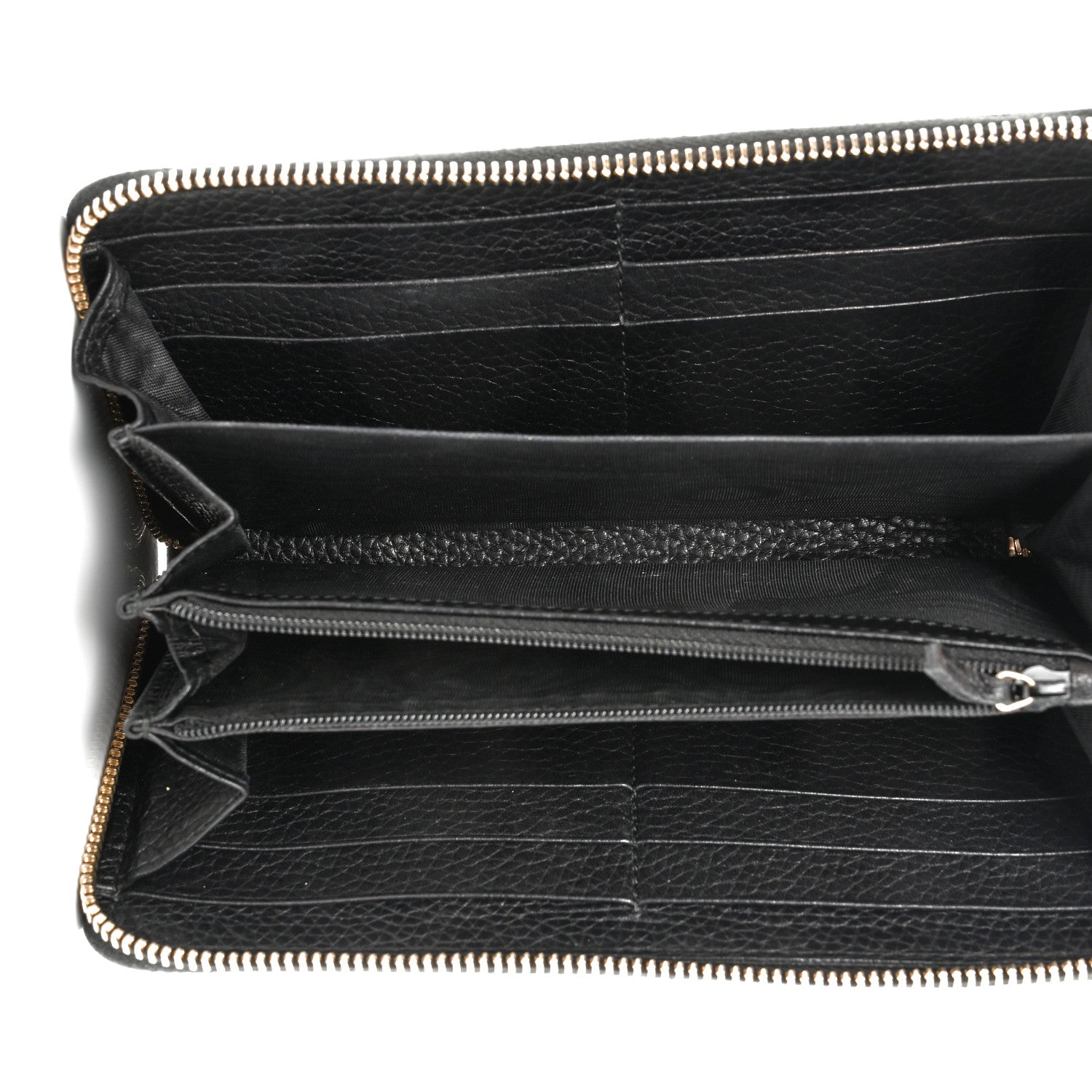 Gucci Pebbled Calfskin Soho Zip Around Wallet Black 5 of 8