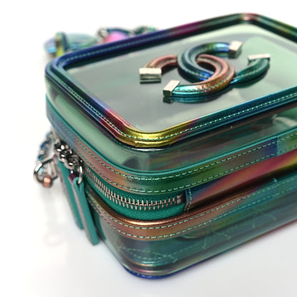 Chanel PVC Patent Calfskin Patent Lambskin Small CC Vanity Case Green 8 of 9