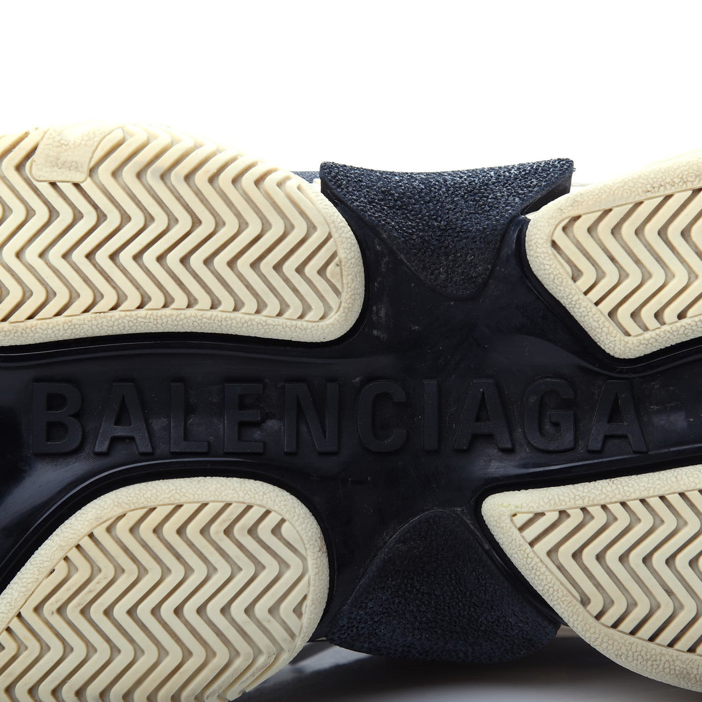 Fabric Mesh Womens Triple S Sneakers 37 Beige Black