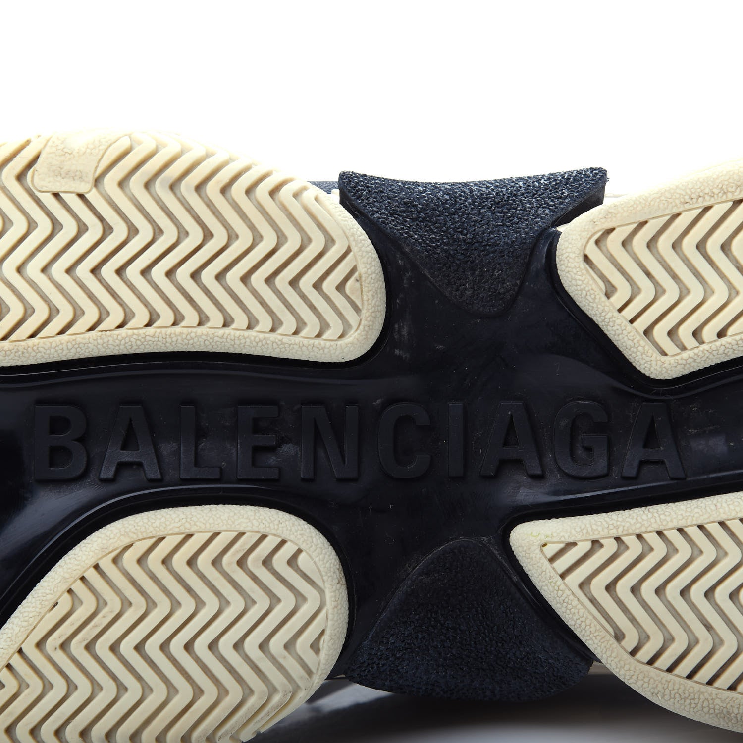 Balenciaga Fabric Mesh Womens Triple S Sneakers 37 Beige Black 9 of 10